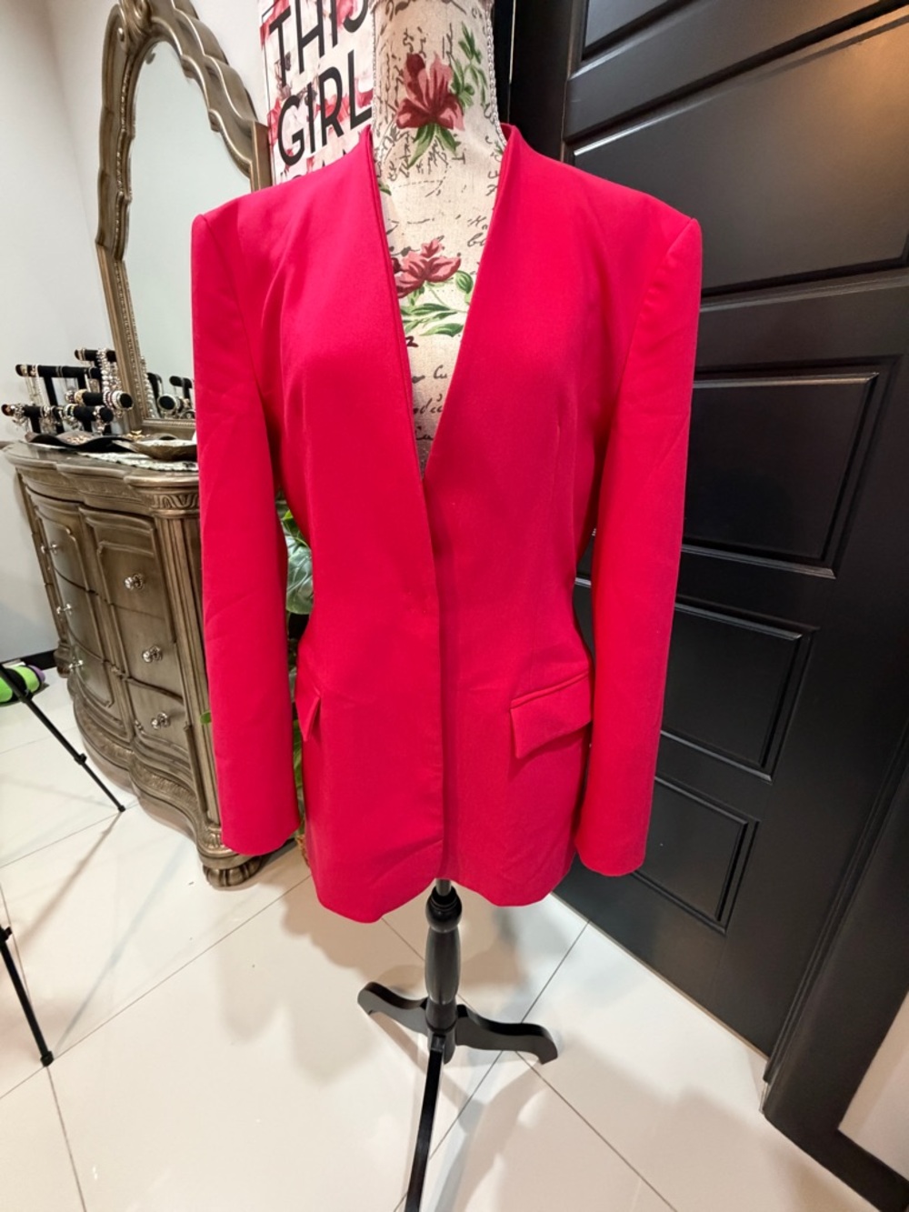 Zara Hot Pink Open-Front Blazer - Picture 6 of 12